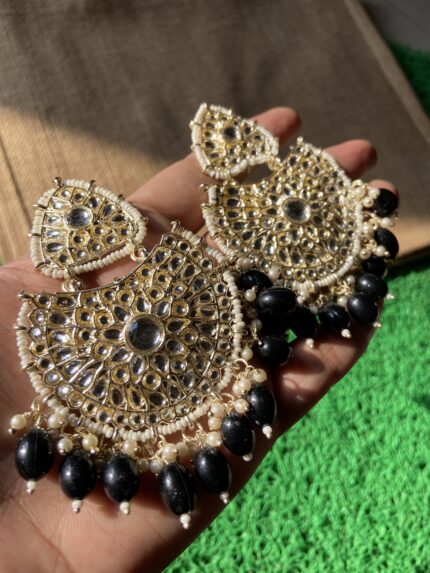 Black Kundan Earrings