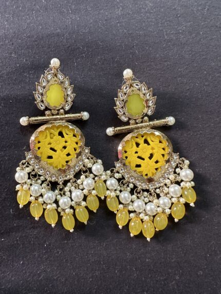 Arohi Ethnic Earrings - Yellow