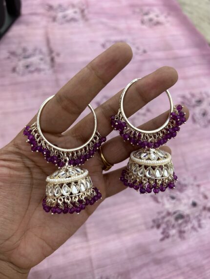 Kundan Jhumki- Purple