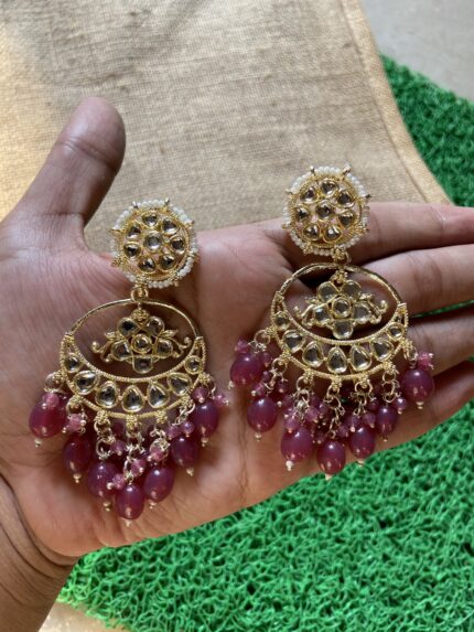 Naina Earrings - Wine