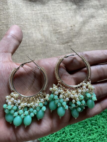 Mint Green Beads Earrings
