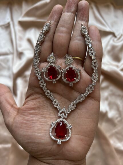 AD Necklace Set - Red