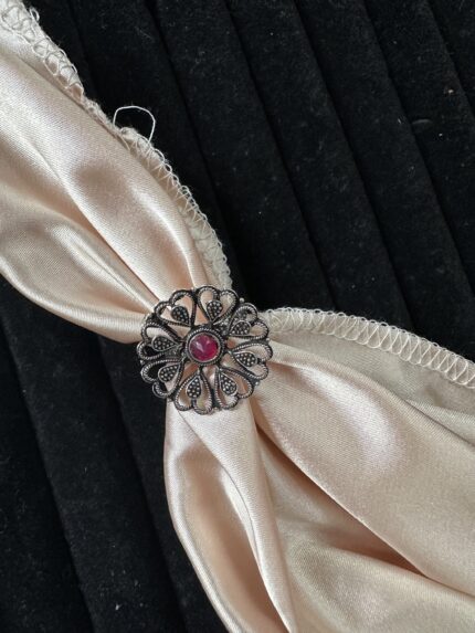 Oxidise Pink Heart Ring