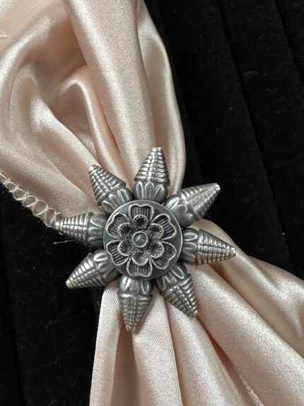 Brass Silver Replica Flower Ring