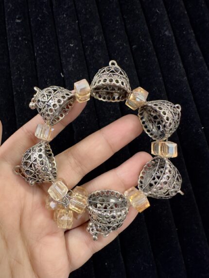Oxidised Topi Kada With Beads