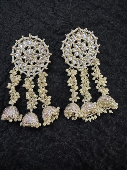 Beautiful Circle Three Line Small Jhumki Earrings