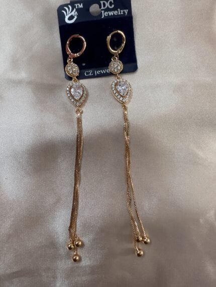 AD CZ Long Designer Earring
