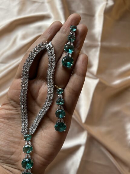 AD Necklace Set - Sea Green