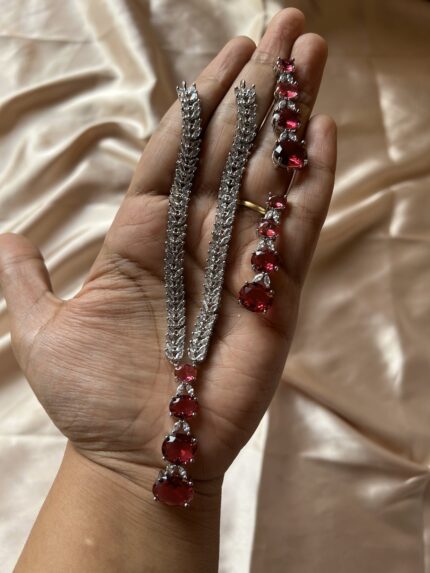 AD Necklace Set - Red