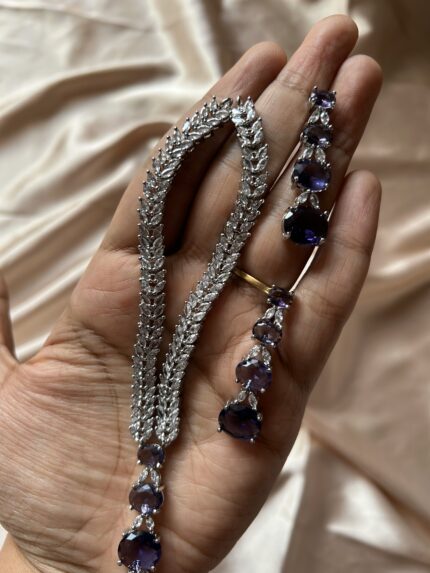 AD Necklace Set - Purple