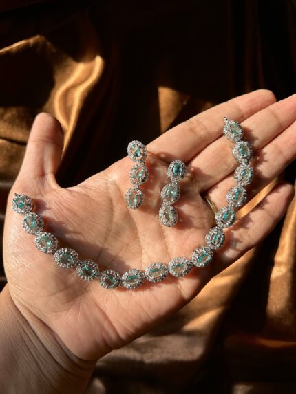AD Necklace Set - Sea Green