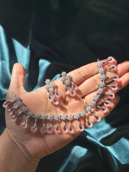 AD Necklace Set - Pink