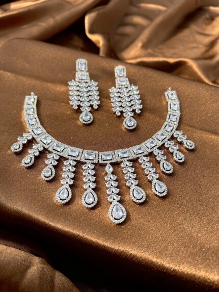 AD Necklace Set - Silver