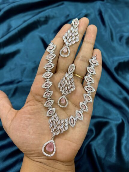AD Necklace Set - Pink