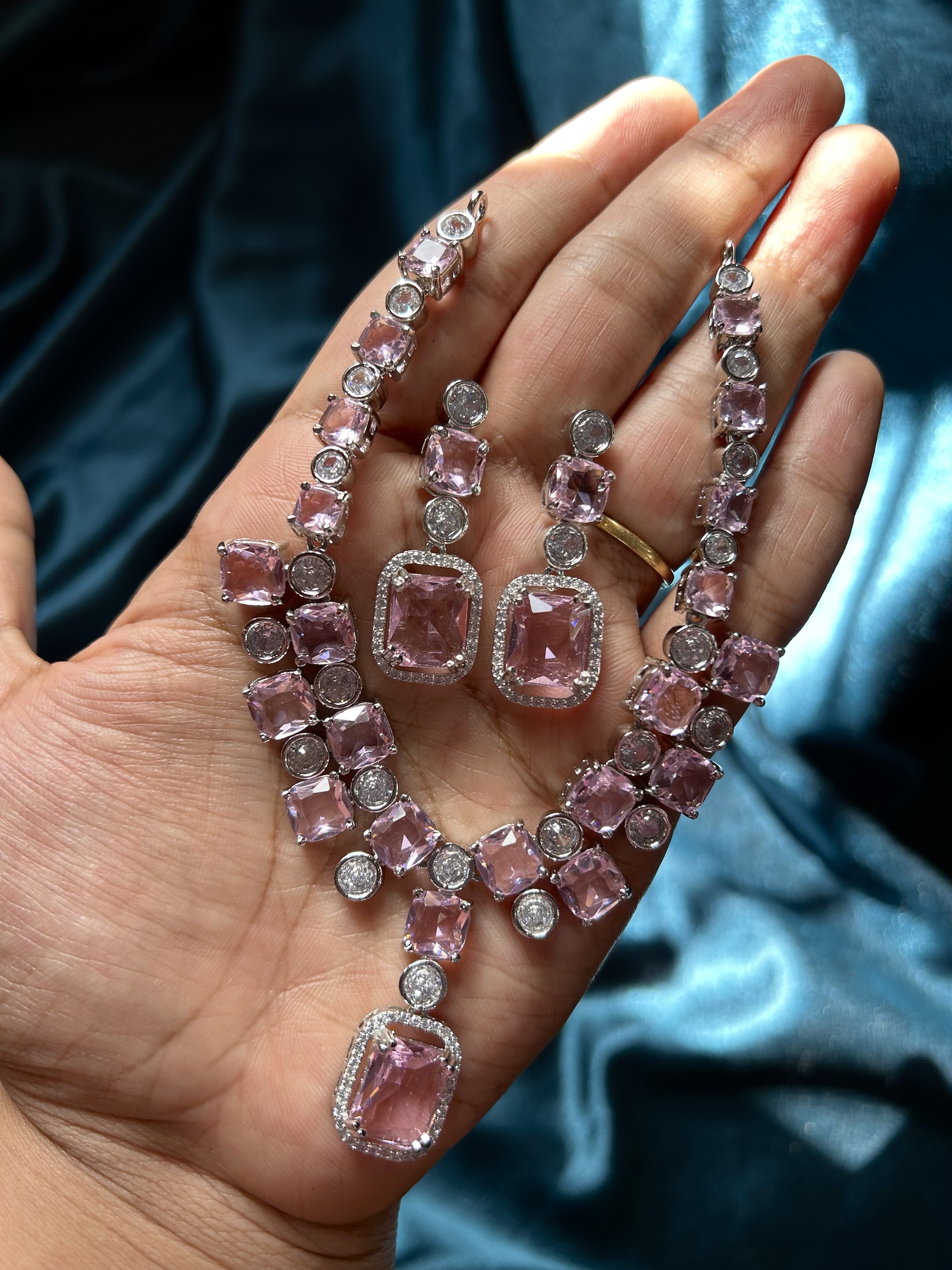 AD Necklace Set - Pink