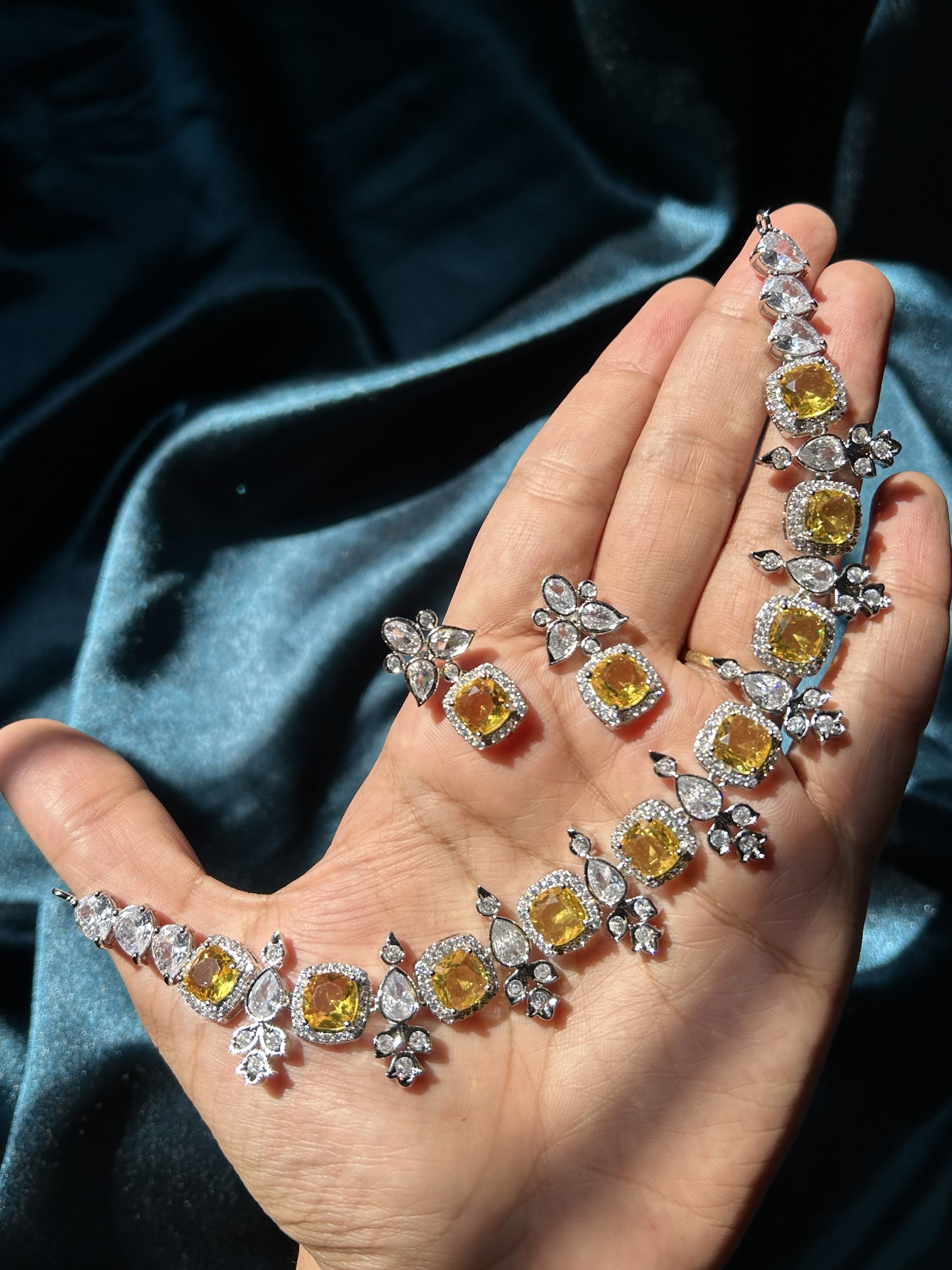AD Necklace Set - Yellow