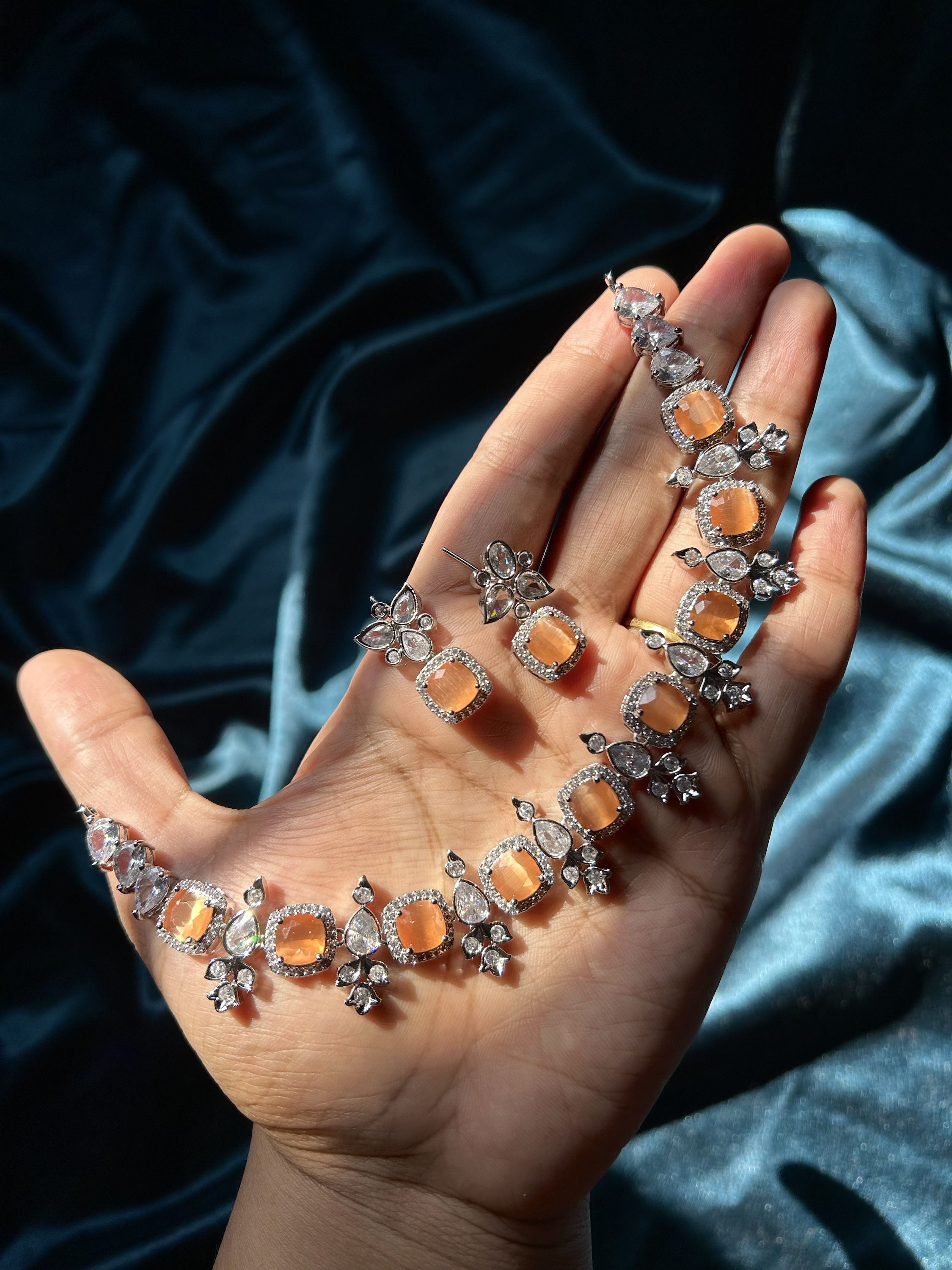 AD Necklace Set - Orange