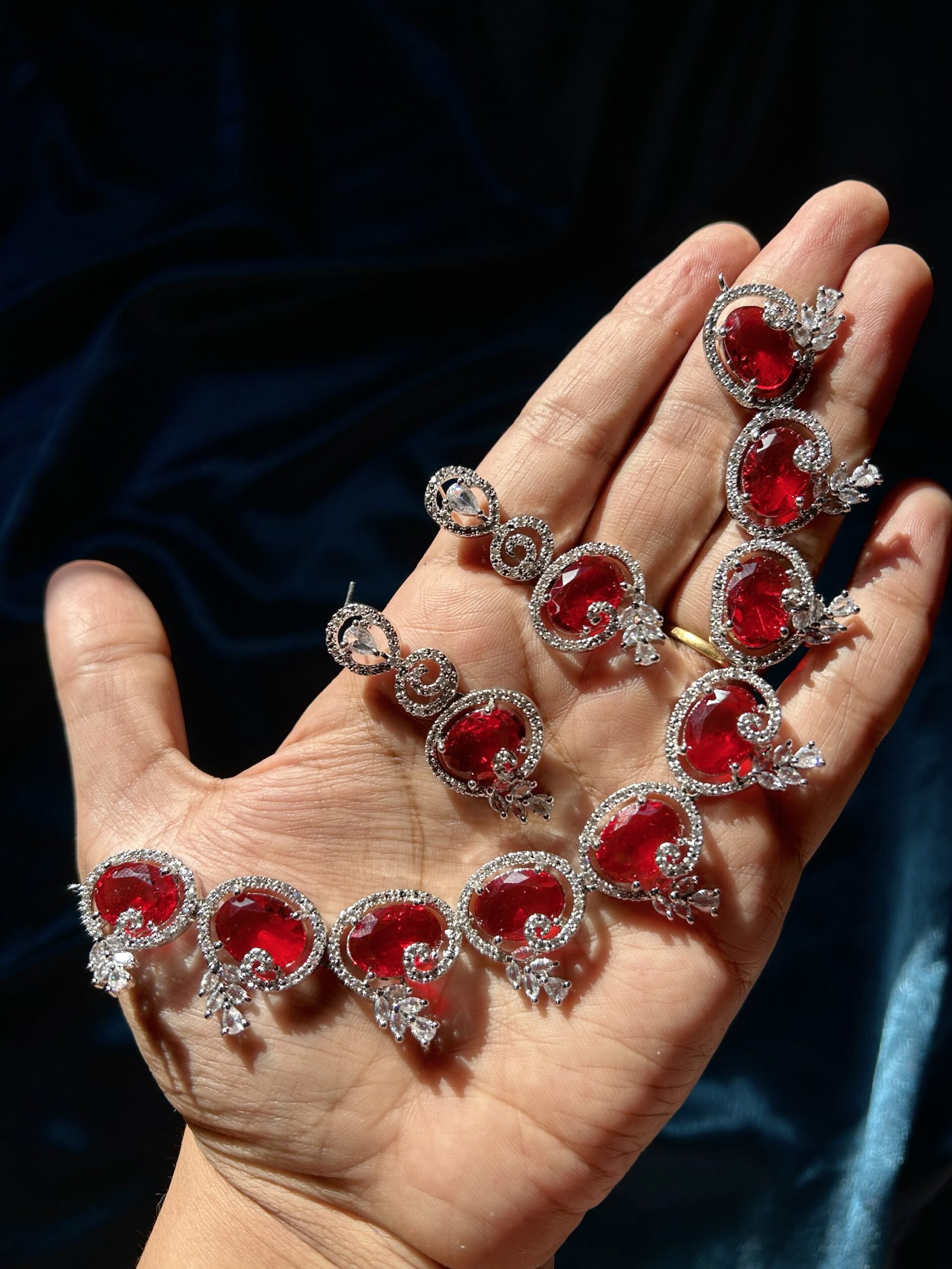 AD Necklace Set - Red