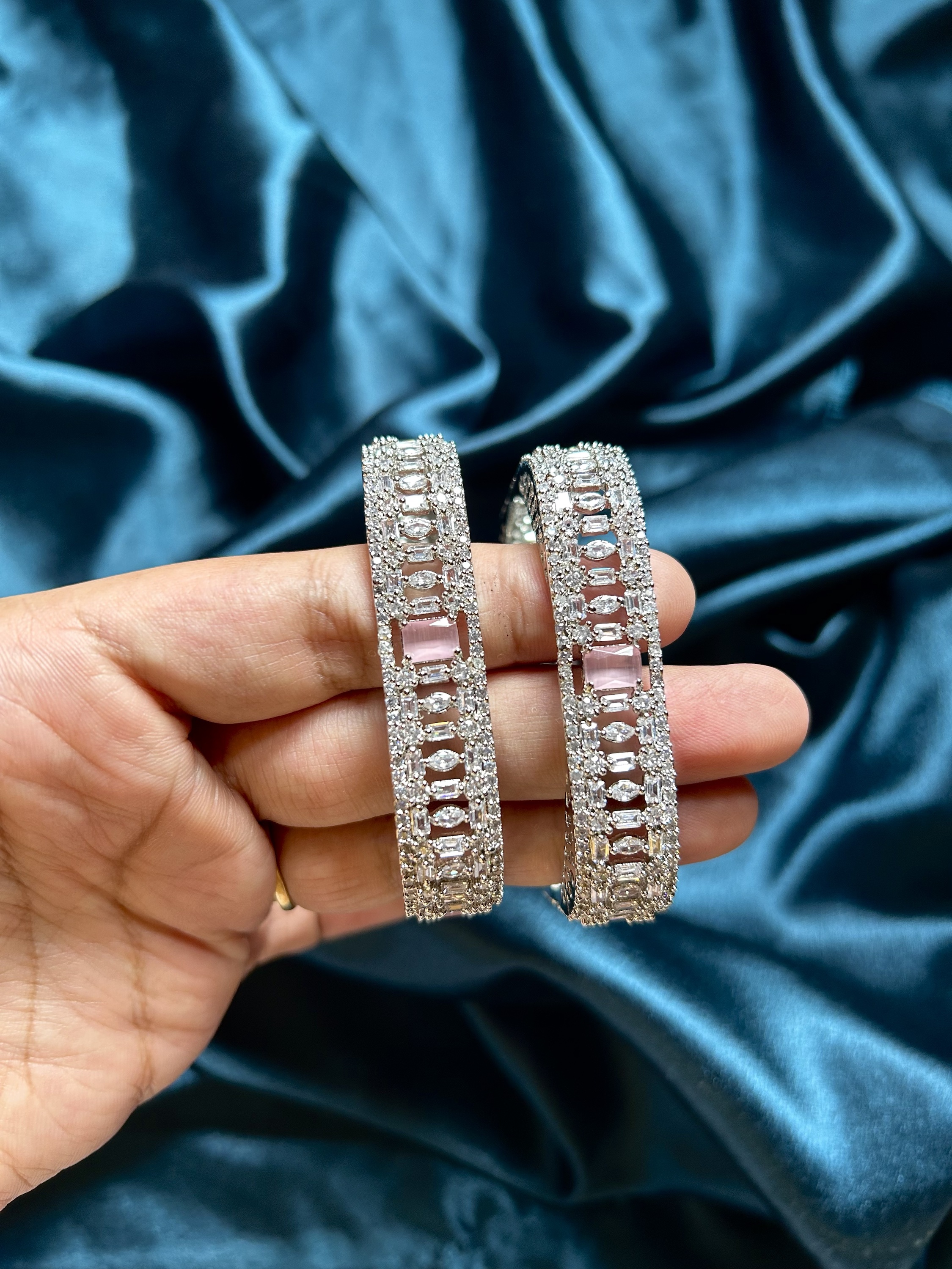 AD Square Bangles - Pink