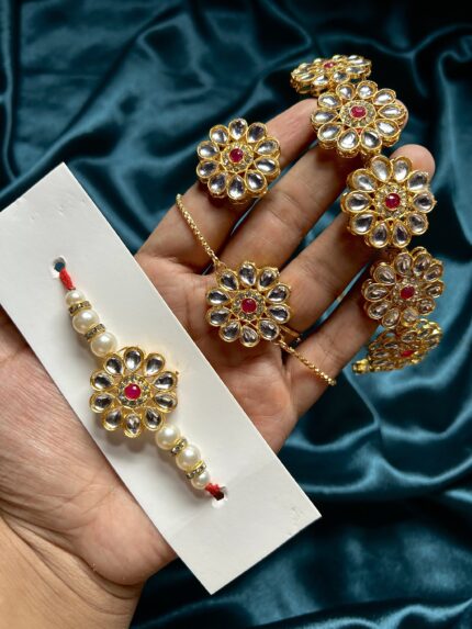 Bhai Bhabhi Rakhi Combo With Ring and Hairband