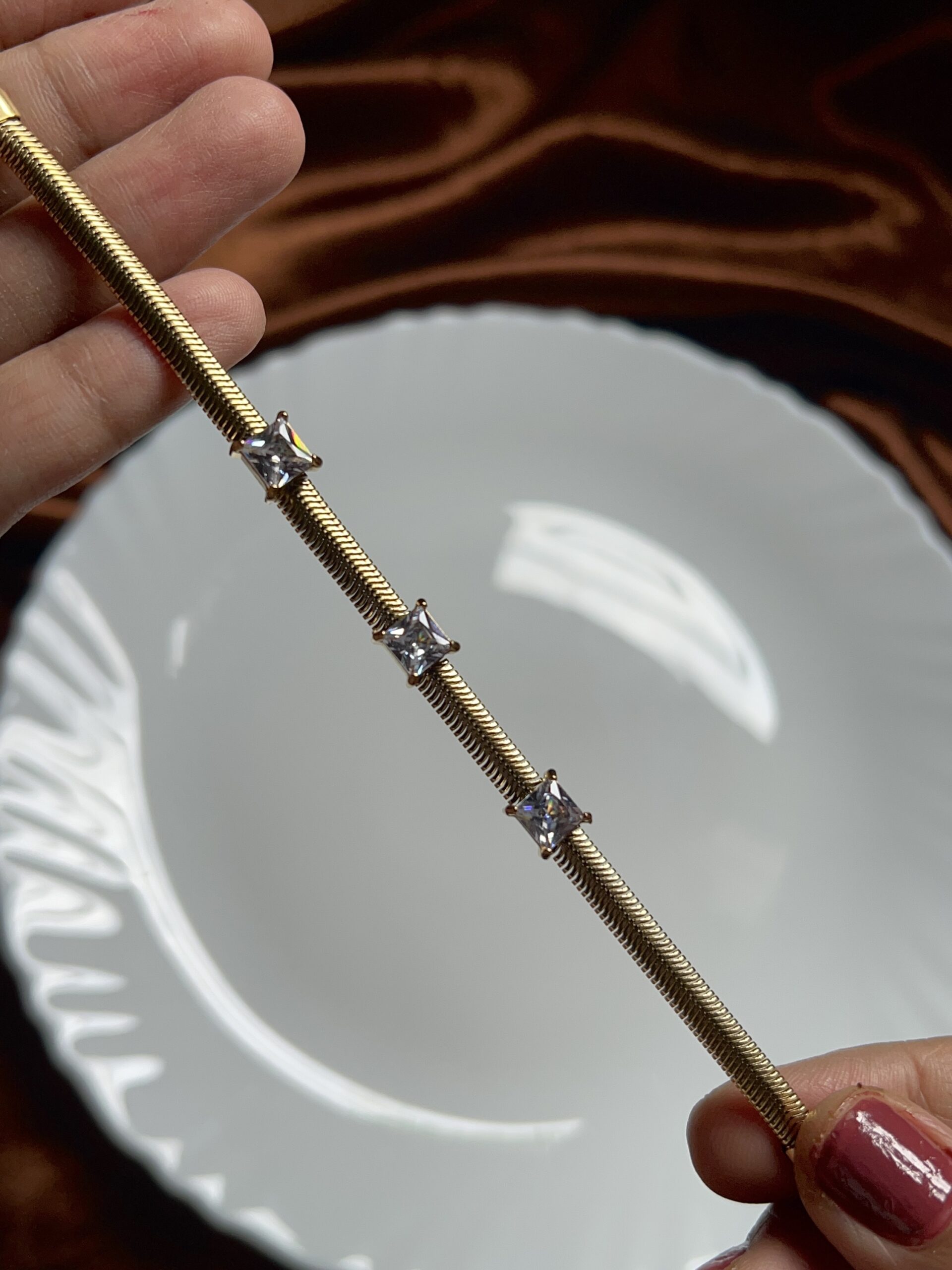 Anti Tarnish Stone Bracelet