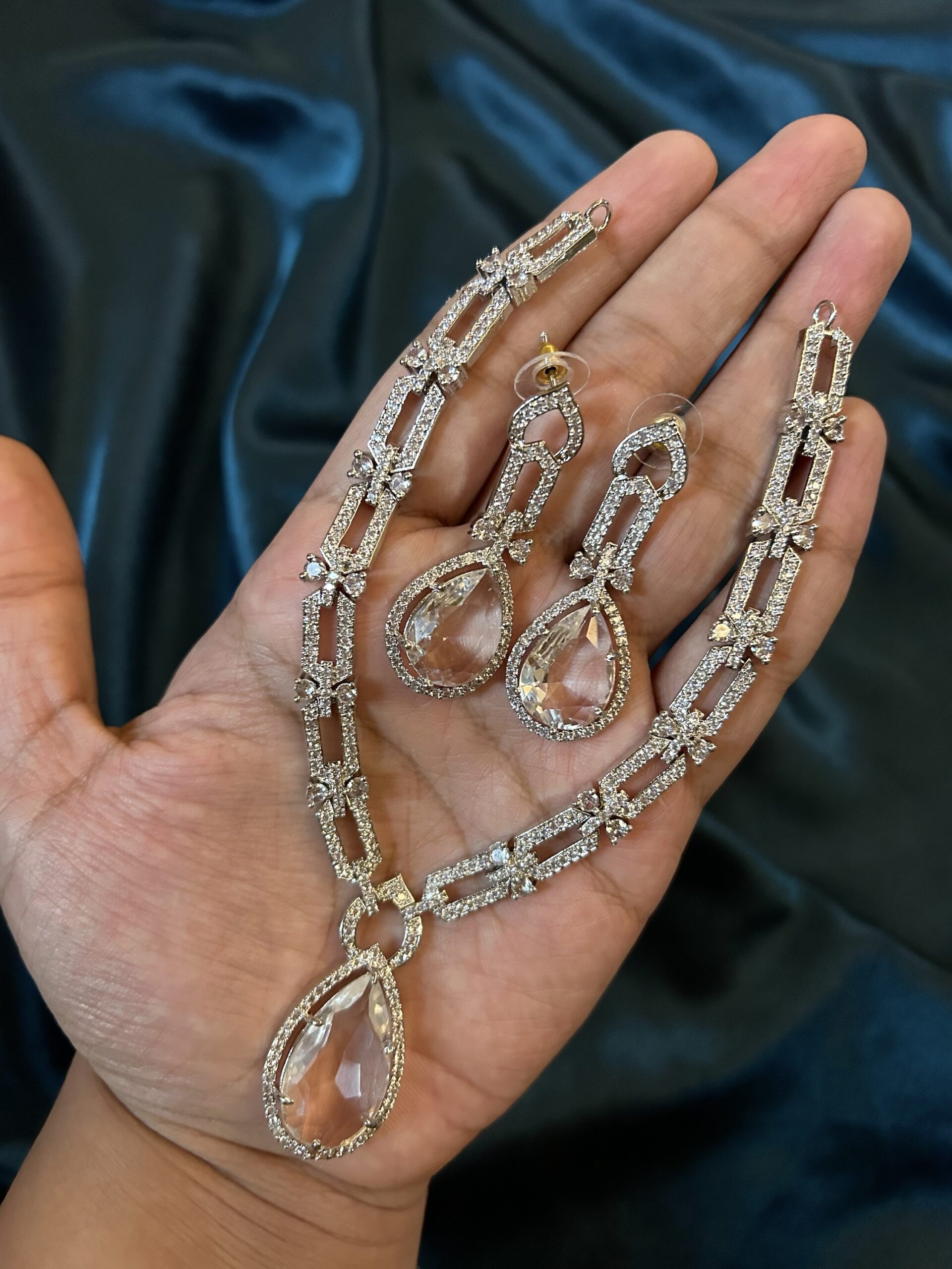 Silver AD Necklace Set