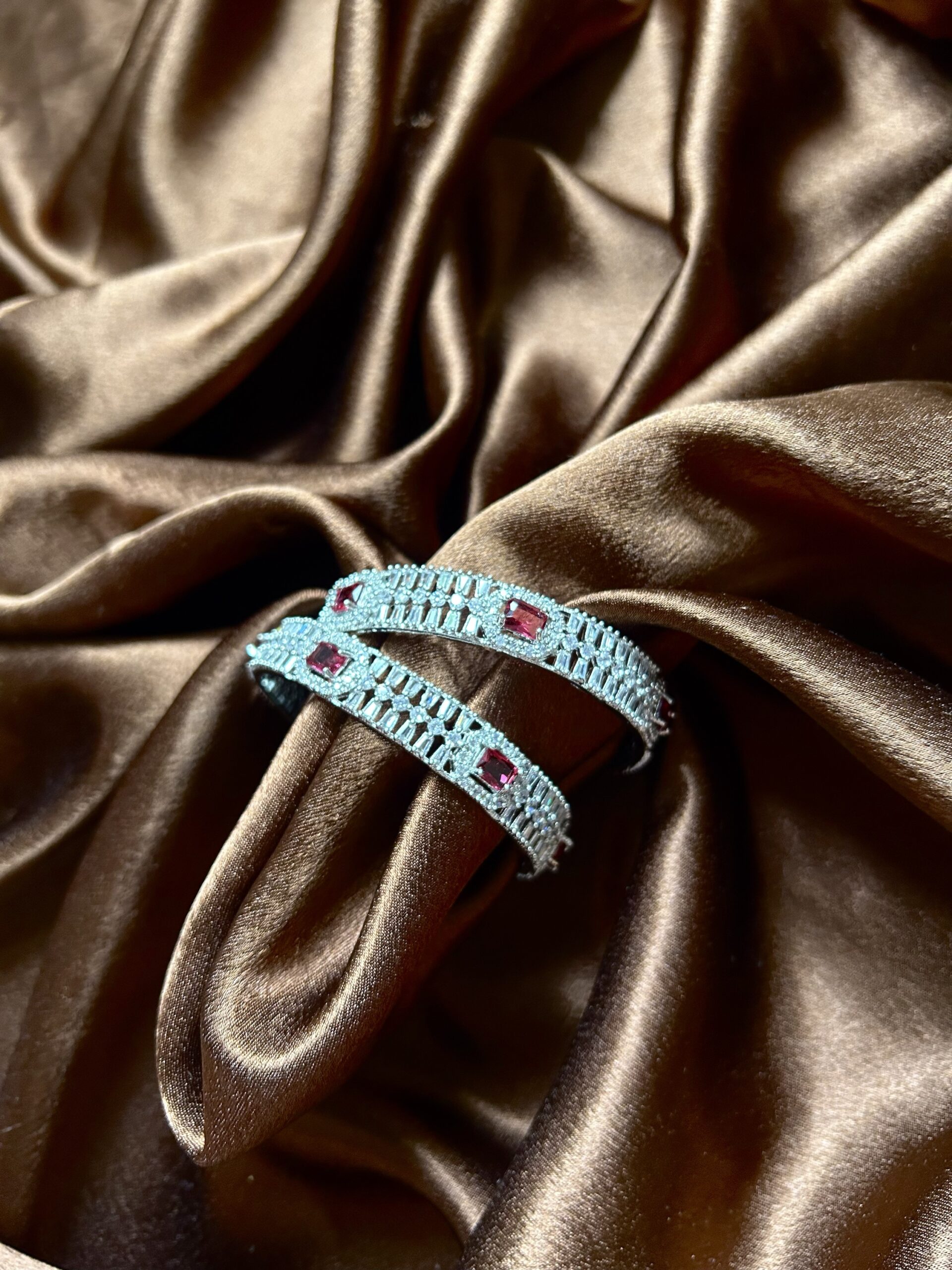 Nisha AD Bangles Set of 2 - Ruby