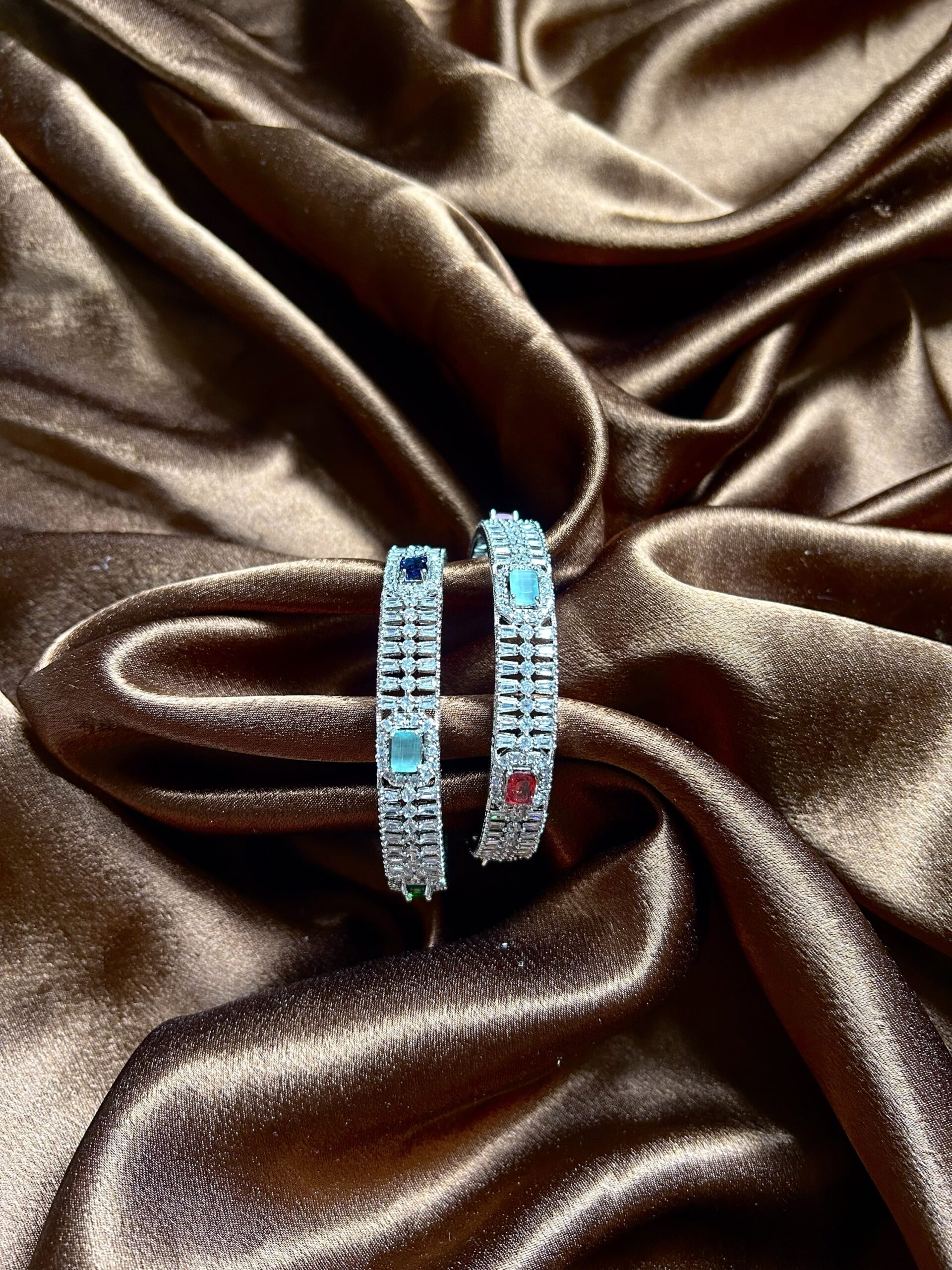Nisha AD Bangles Set of 2 - Multi