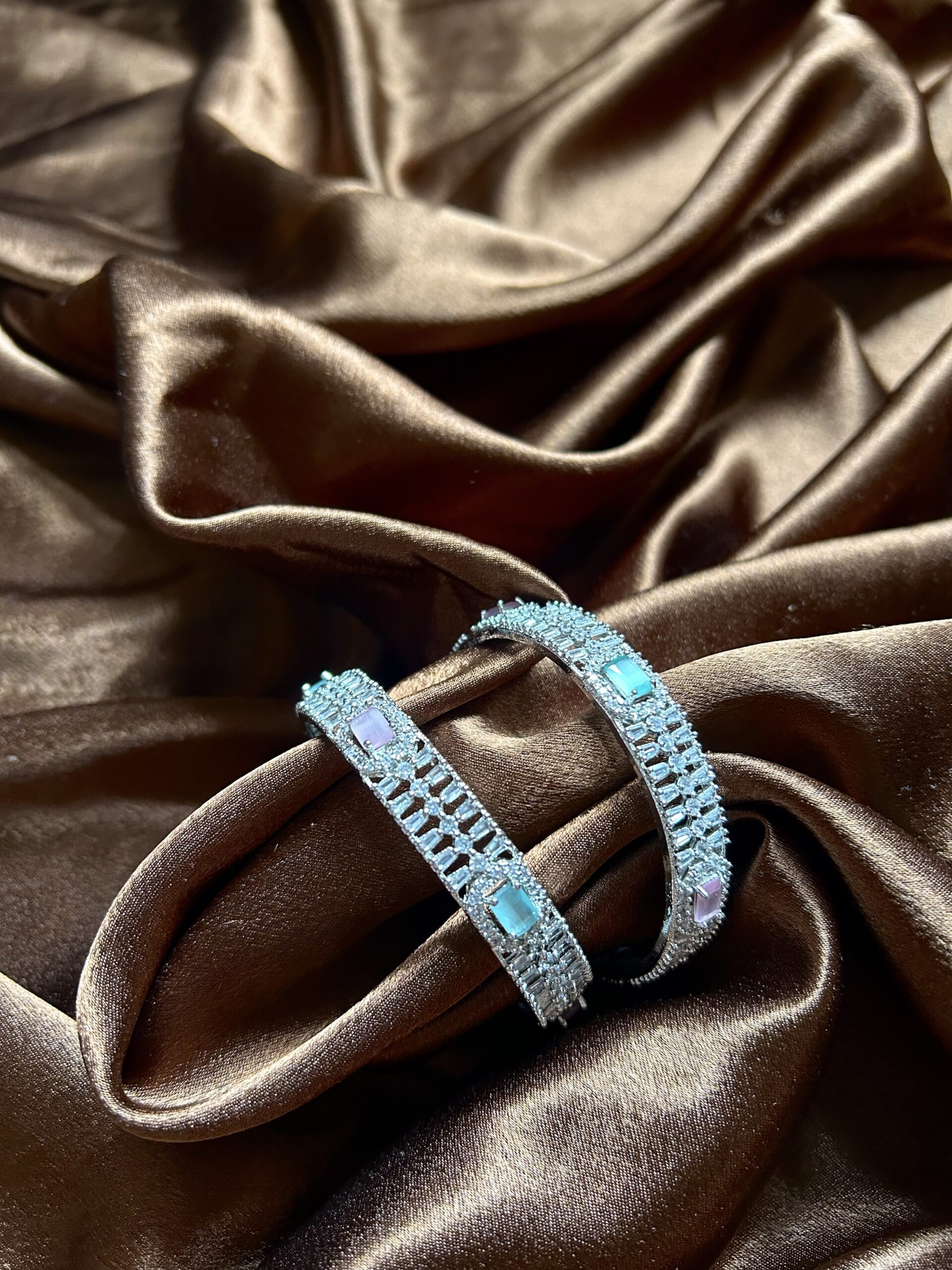 Nisha AD Bangles Set of 2 - Mint