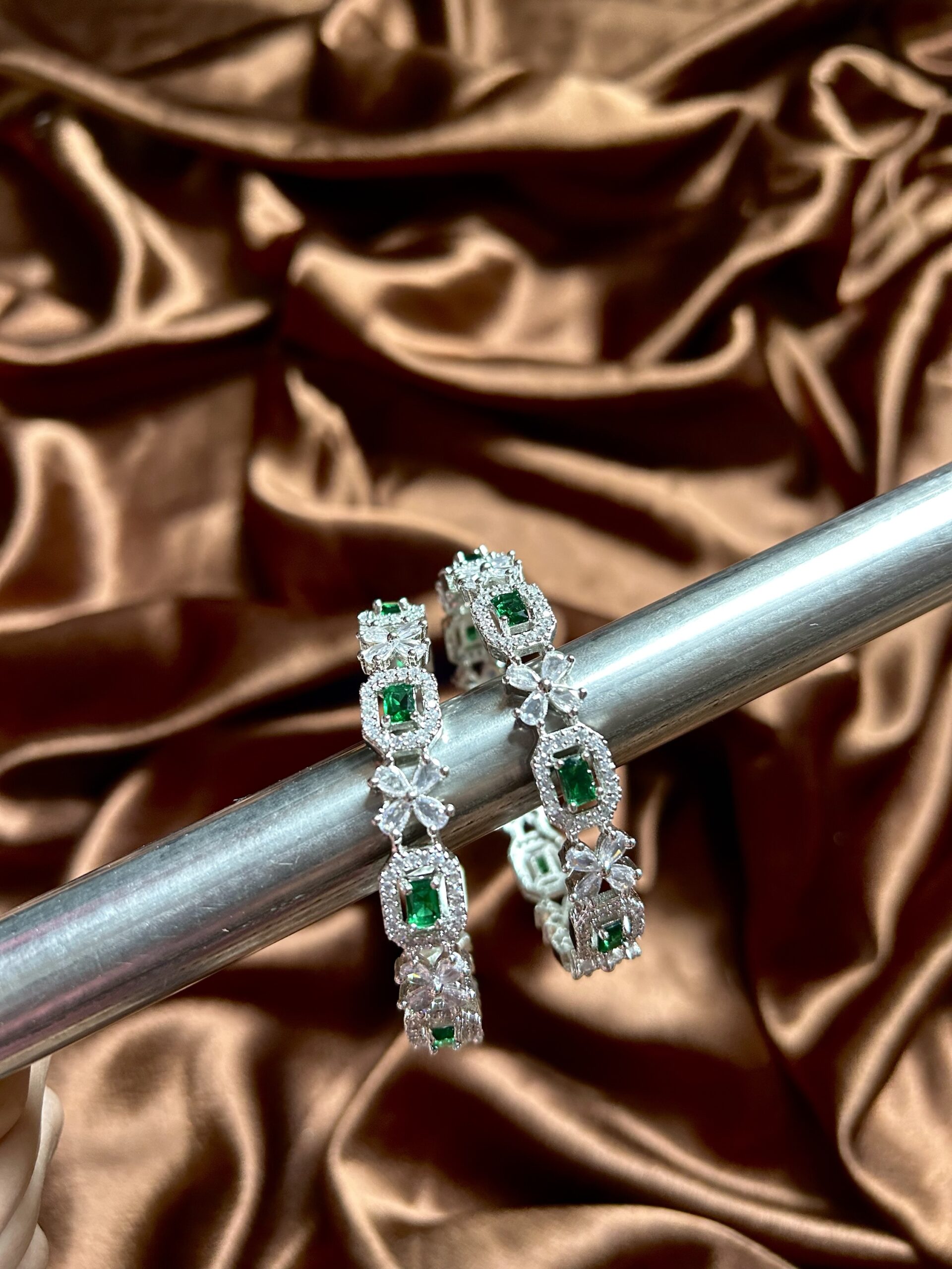 Piyu AD Bangles Set of 2 - Green