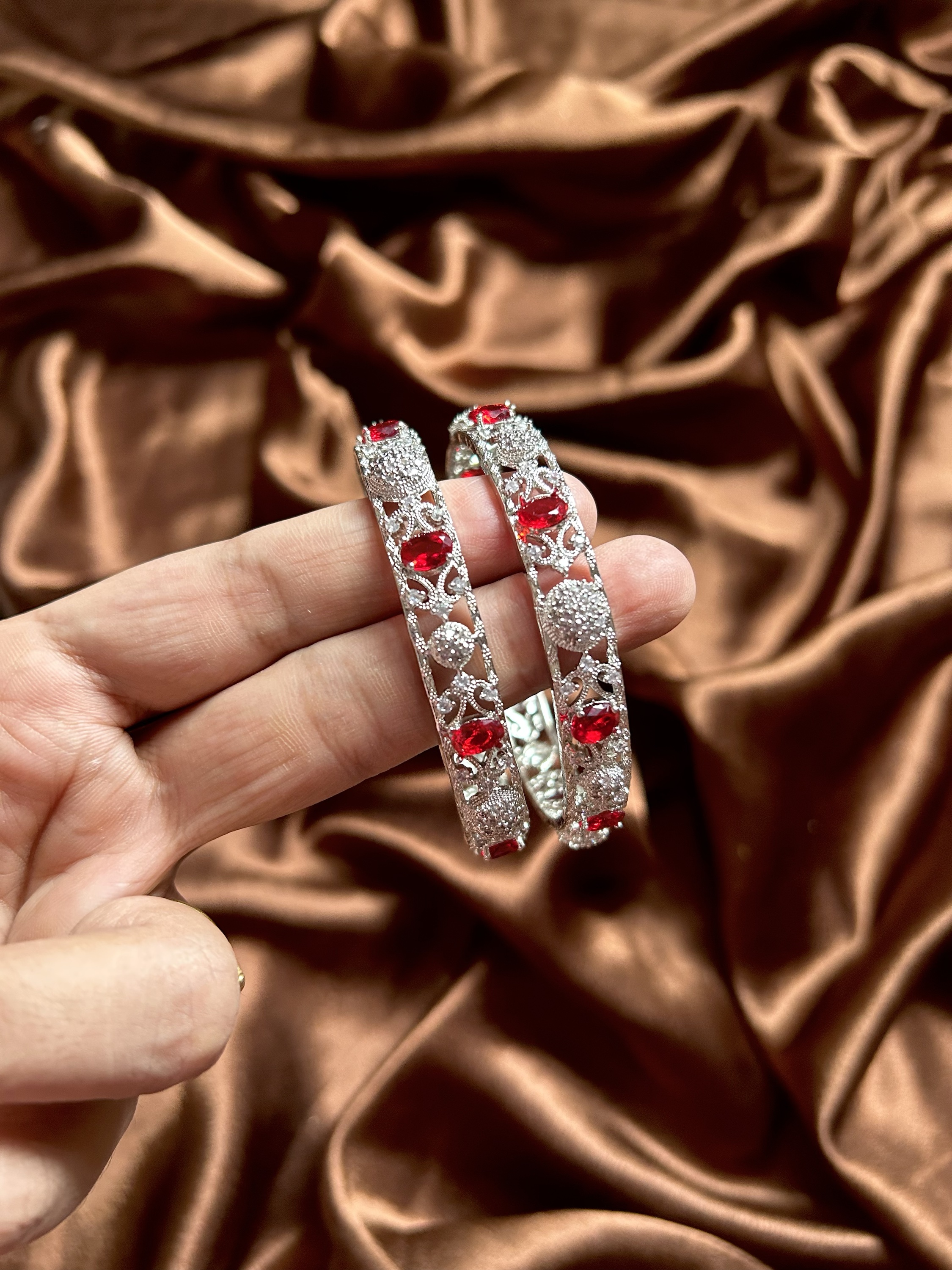 Adya AD Bangles Set of 2 - Ruby