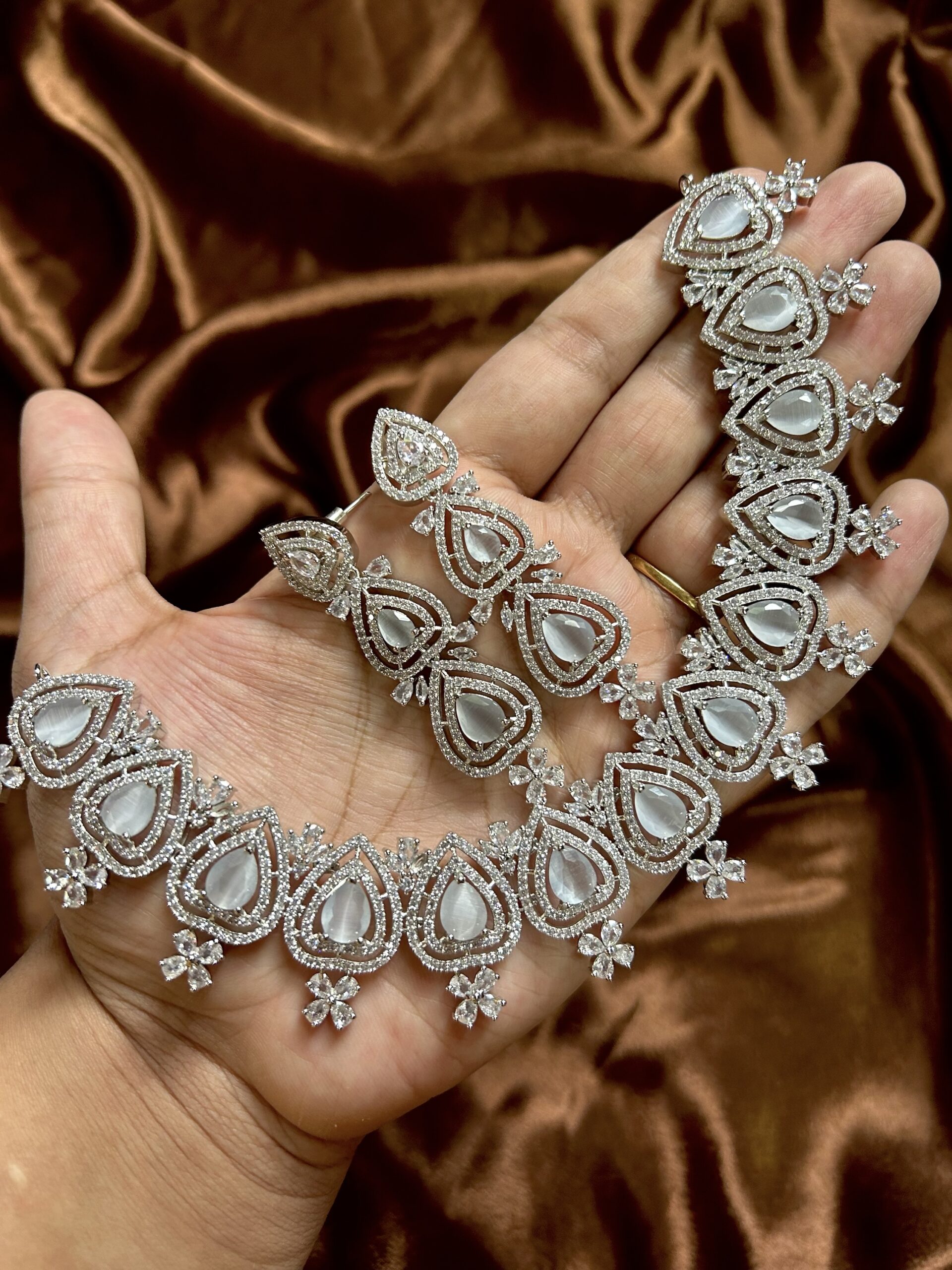 Chahat AD Necklace Set - White