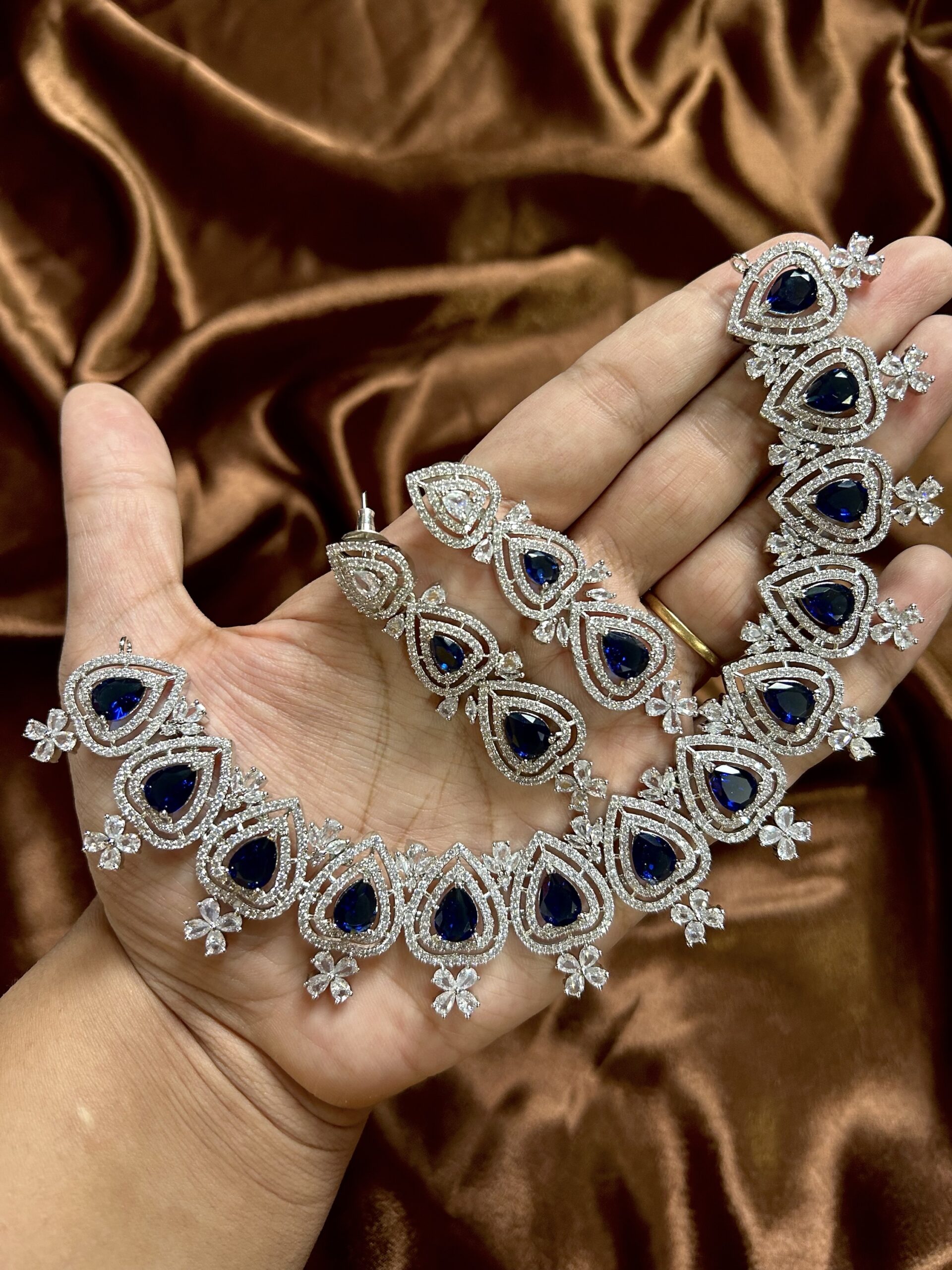 Chahat AD Necklace Set - Blue