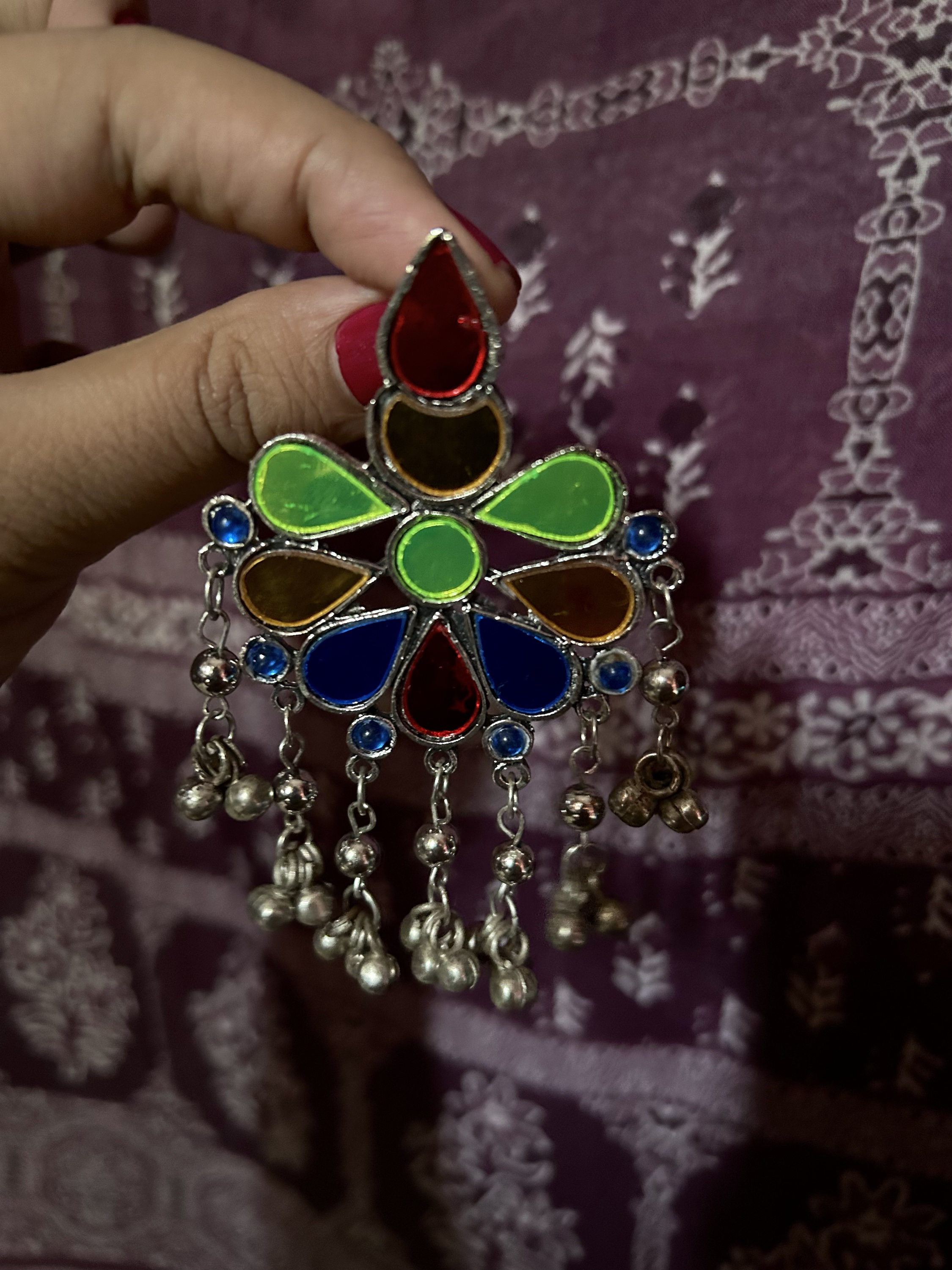 Oxidise Earrings - Multi
