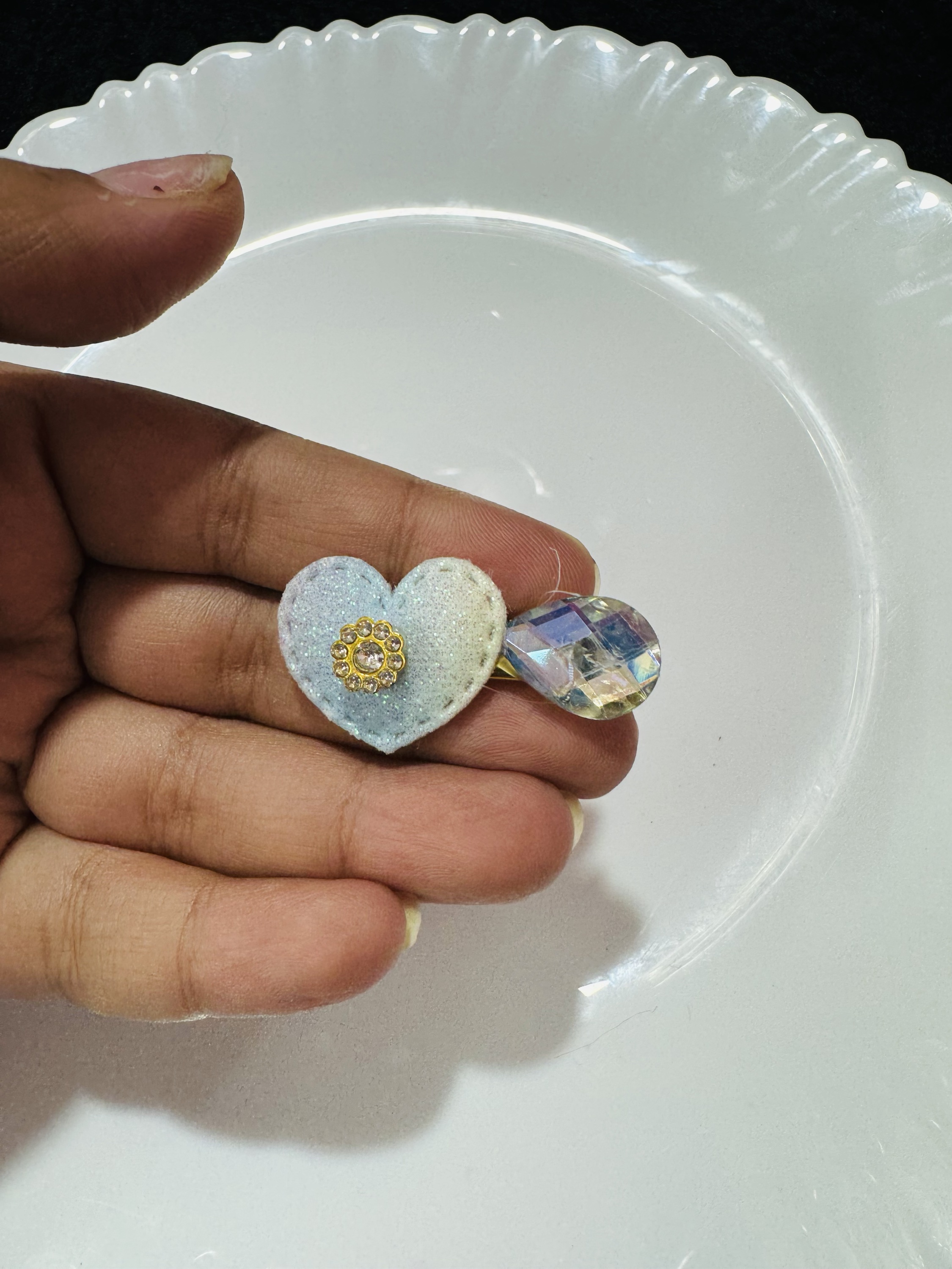 Heart Hair Pin - Blue