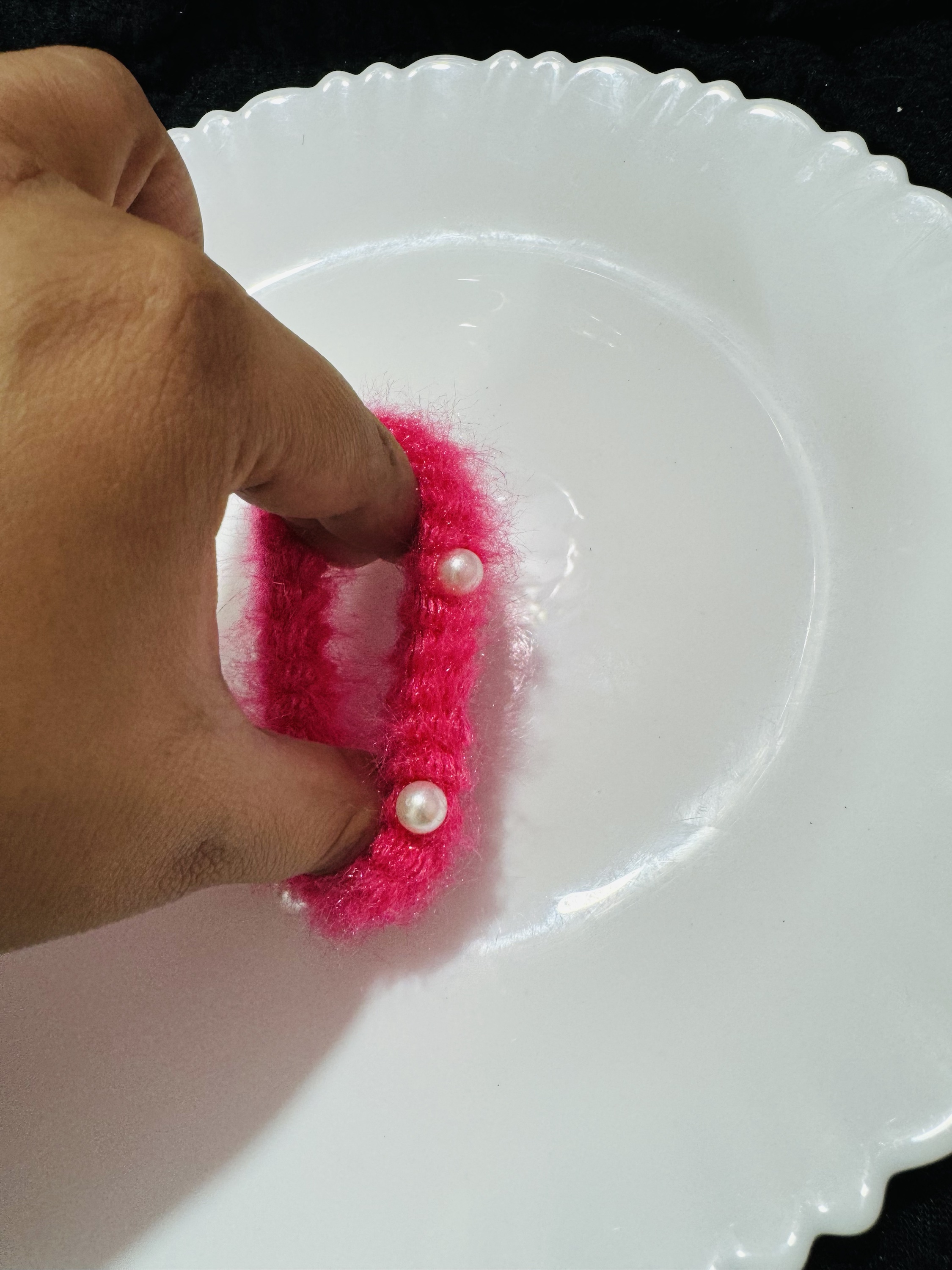 Pearl Rubberband - Hot Pink