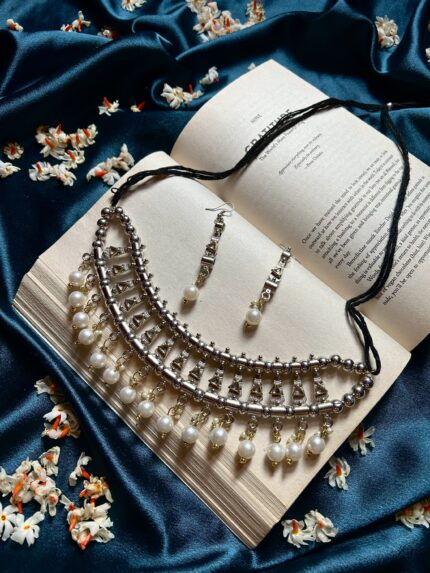 Oxidise Necklace Set Pearl