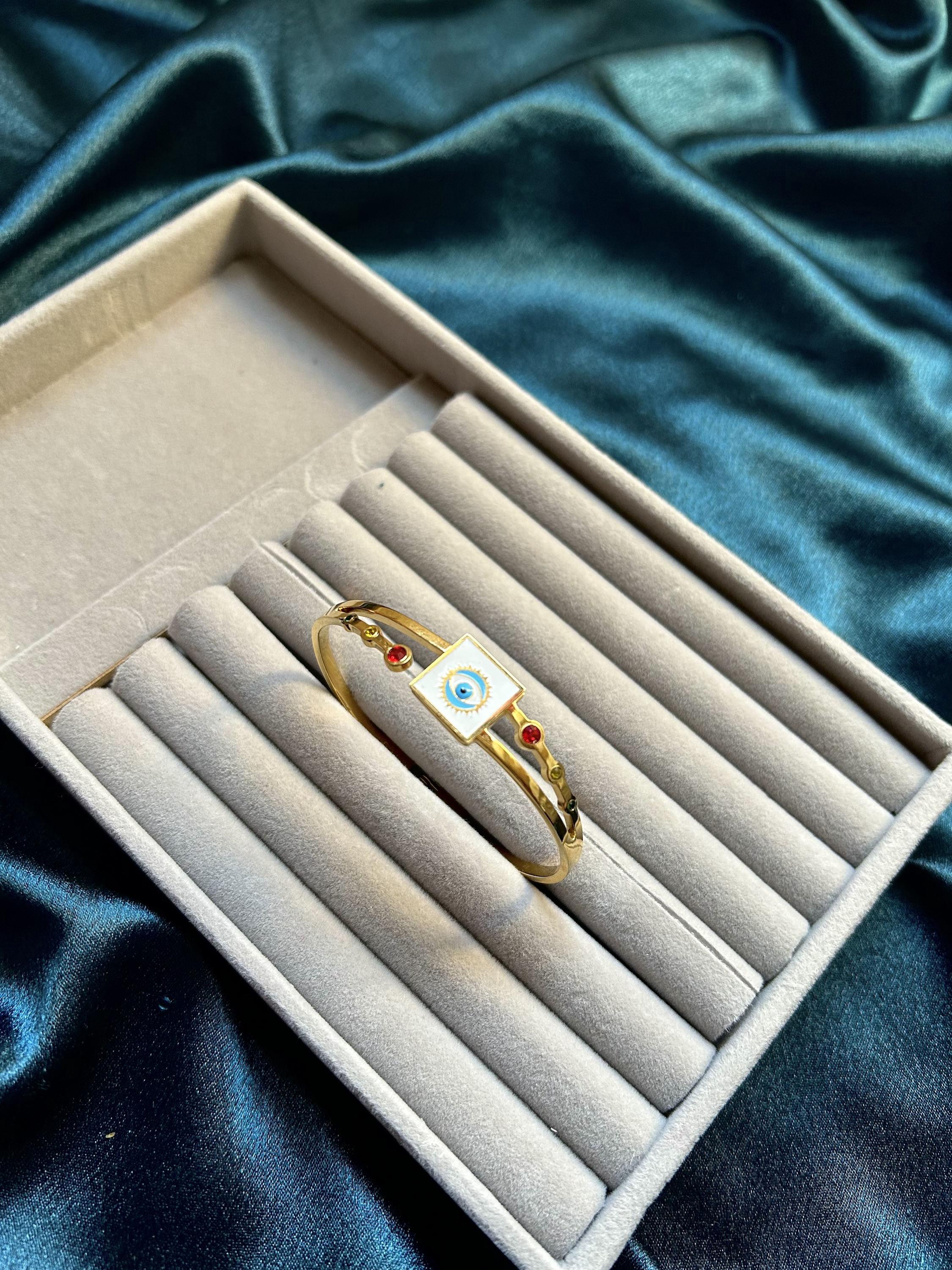 Anti Tarnish Evil Eye Kada Bracelet