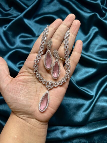 AD Necklace Set - Pink