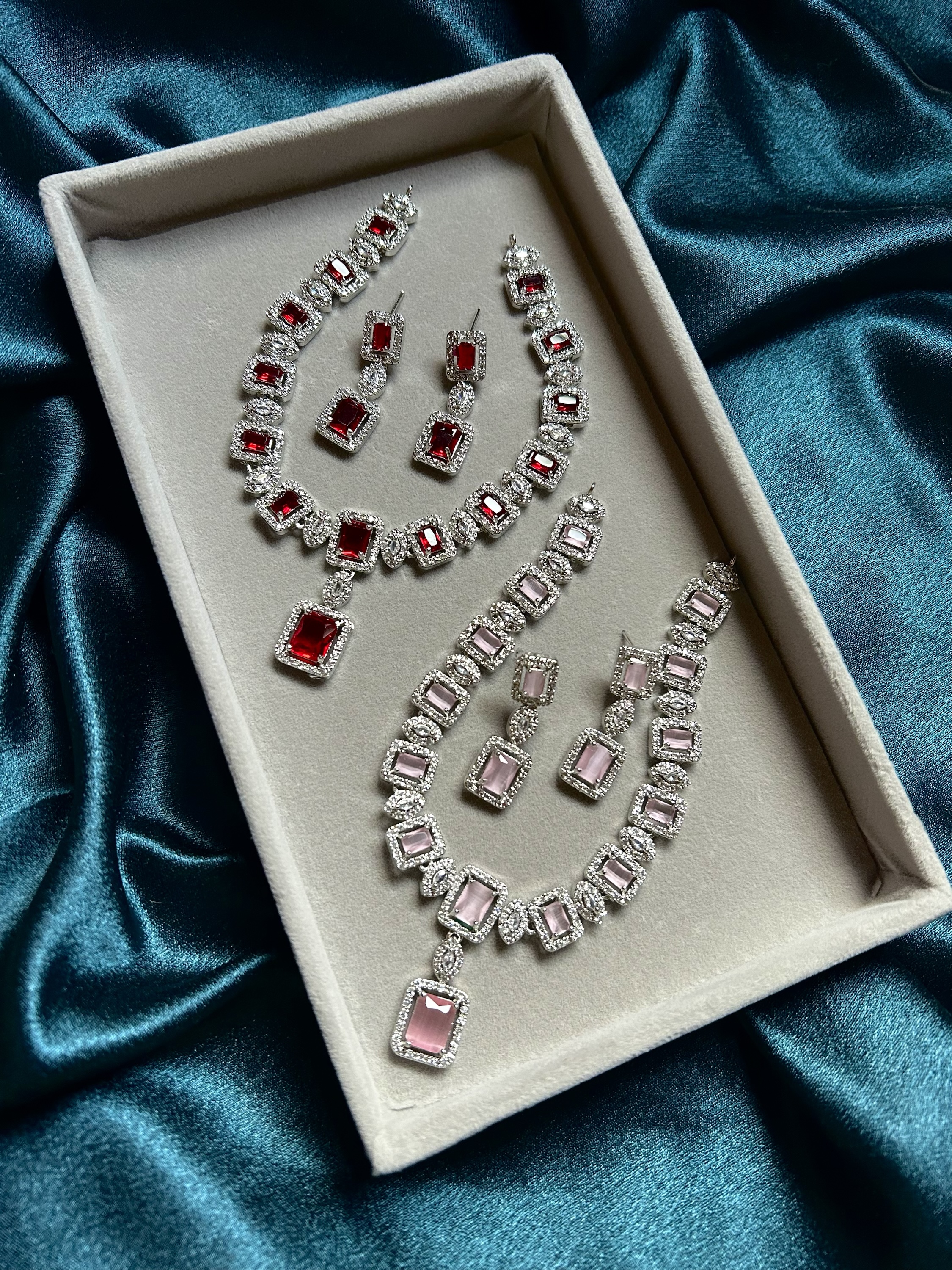 AD Necklace Set - Pink