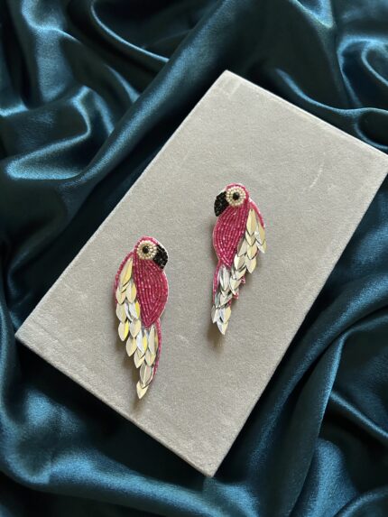 Pink Bird Earrings