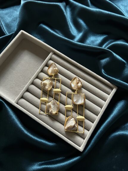 Natural Stone Cage earrings