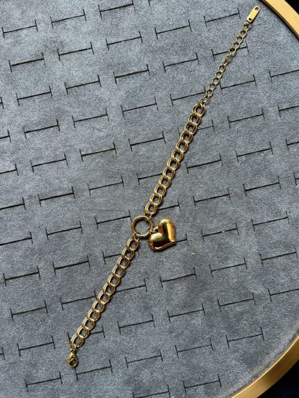 Anti Tarnish Heart Chain Bracelet