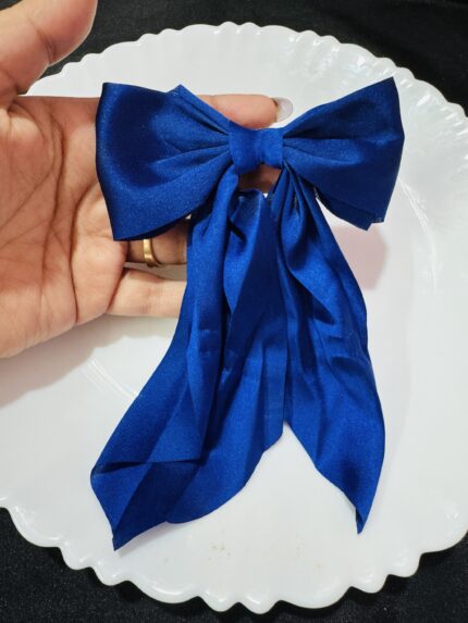 Bow Satin Pin - Blue