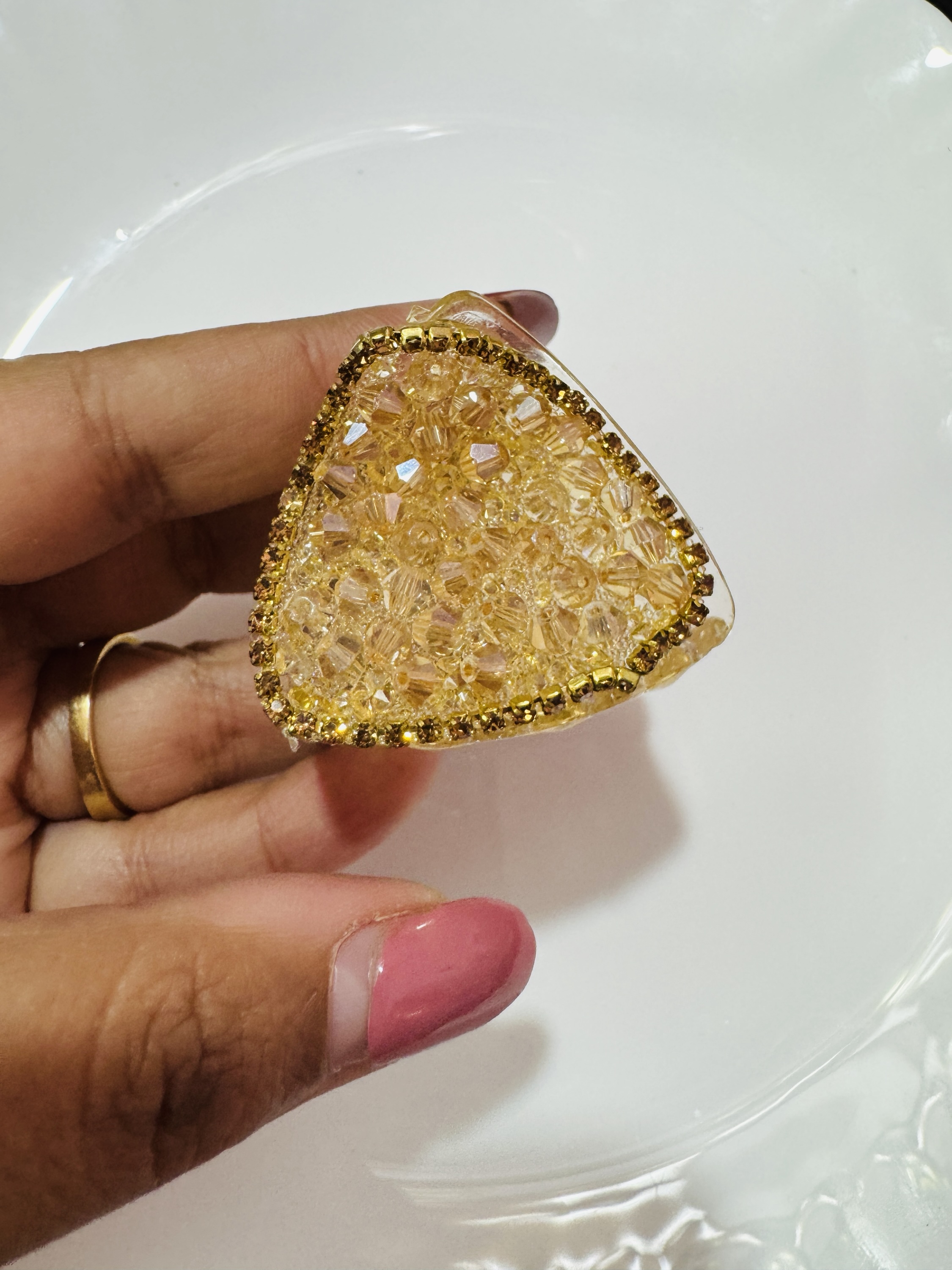 Crystal Tri Clutchure - Golden