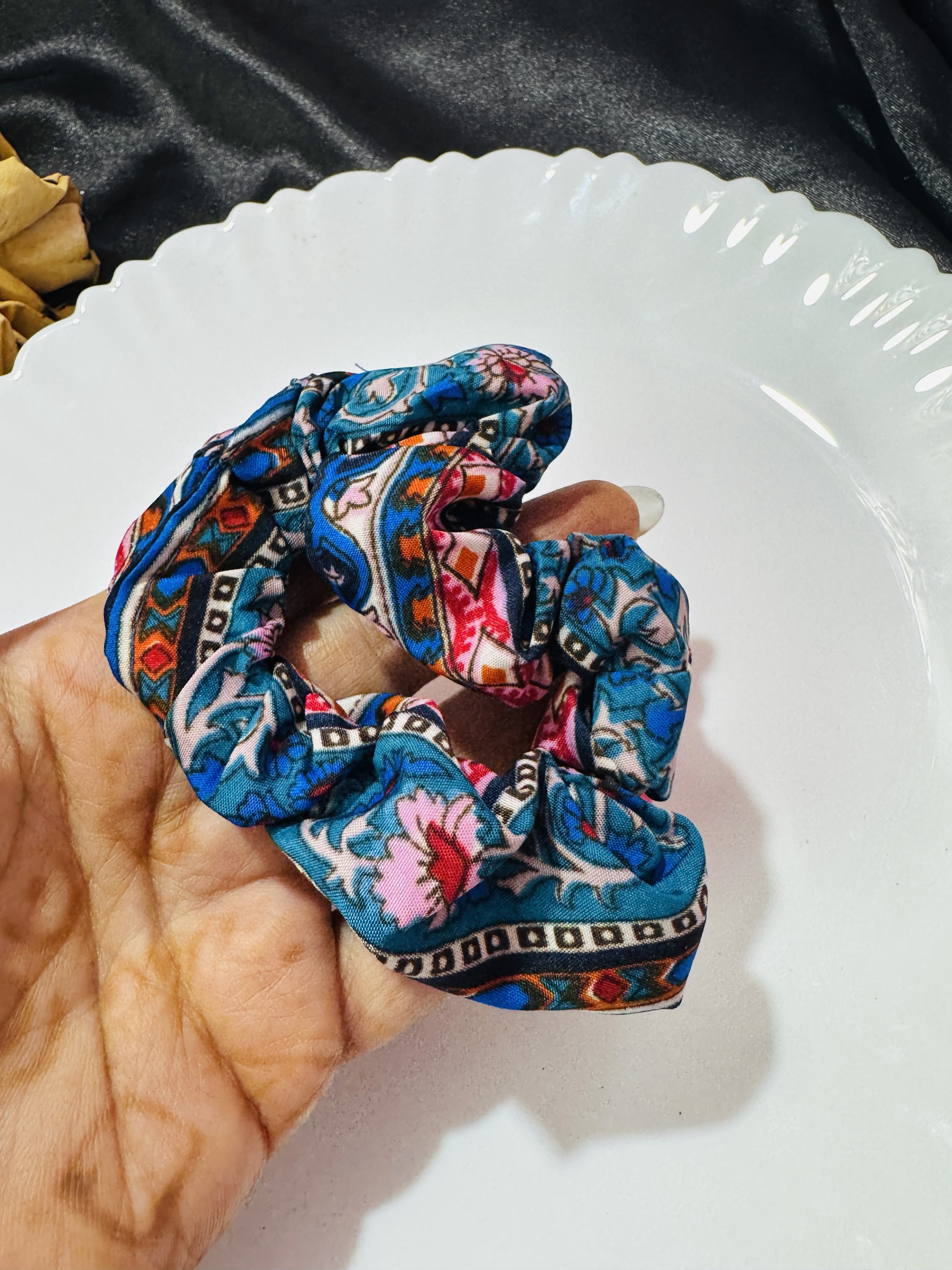 Blue Printed Scrunhie