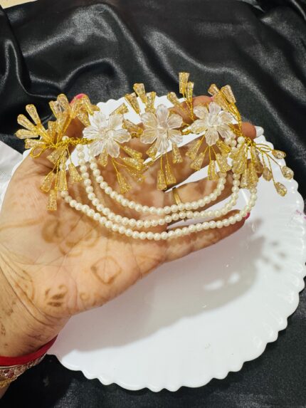 Golden White With Pearl Hair Styling Strip