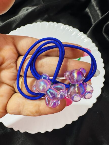 Purple Teddy Pair Rubberband