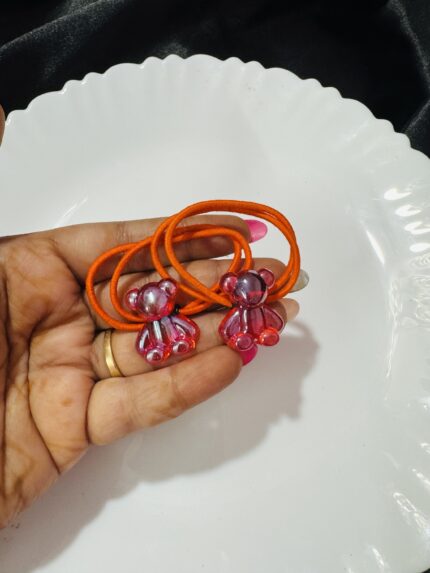 Orange Teddy Pair Rubberband