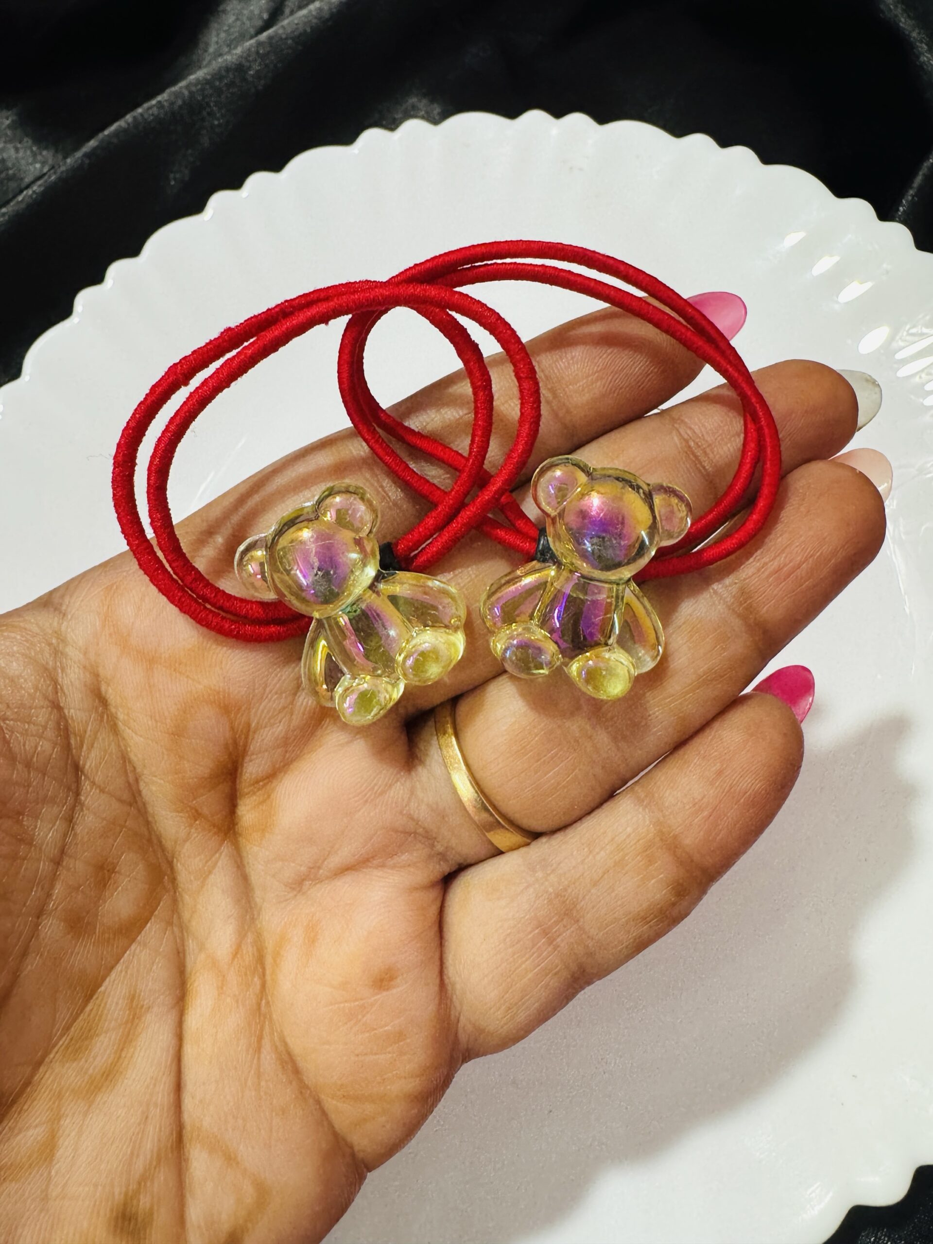 Red Teddy Pair Rubberband
